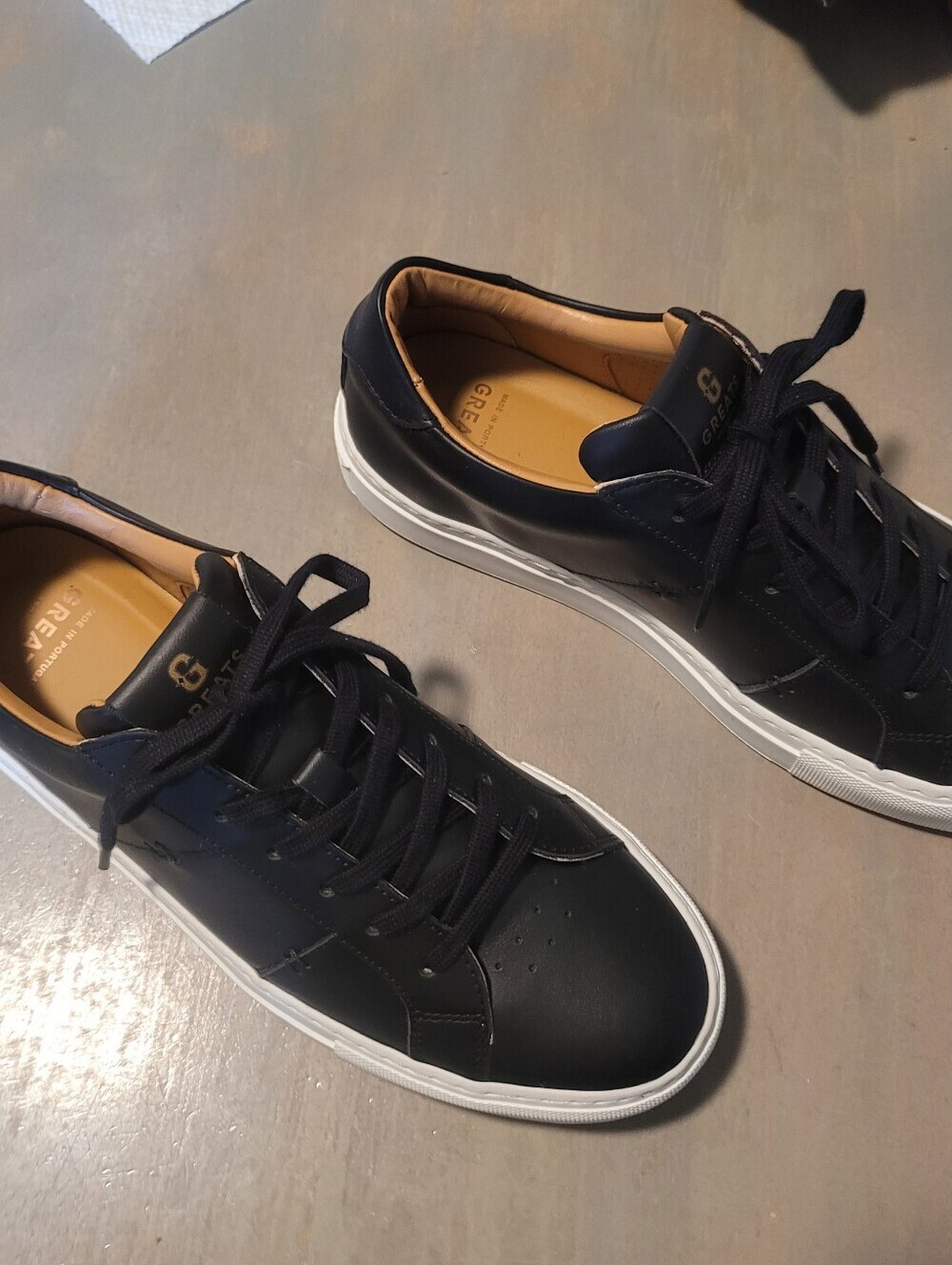 GREATS Royale 2.0 Women's US 10 EU 40 Black Leather Low Top Sneakers Made in Por - Picture 3 of 12